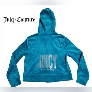 Juicy Couture Teal Hoodie with Silver Logo